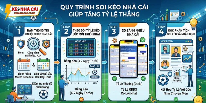 Quy trình soi kèo nhà cái giúp tăng tỷ lệ thắng hiệu quả nhất
